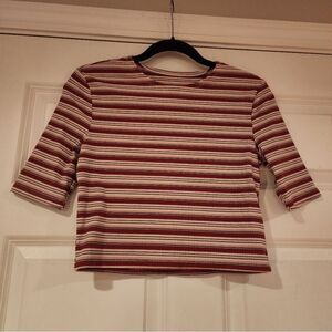 Ardene Stretchy striped ribbed knit crop top S